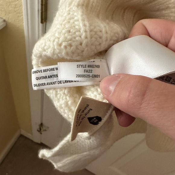 Madewell Checkered Turtleneck Sweater Antique Cream - Picture 7 of 8